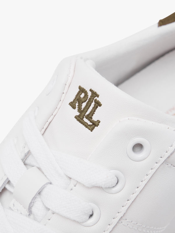 Angeline IV White & Green Leather Trainers