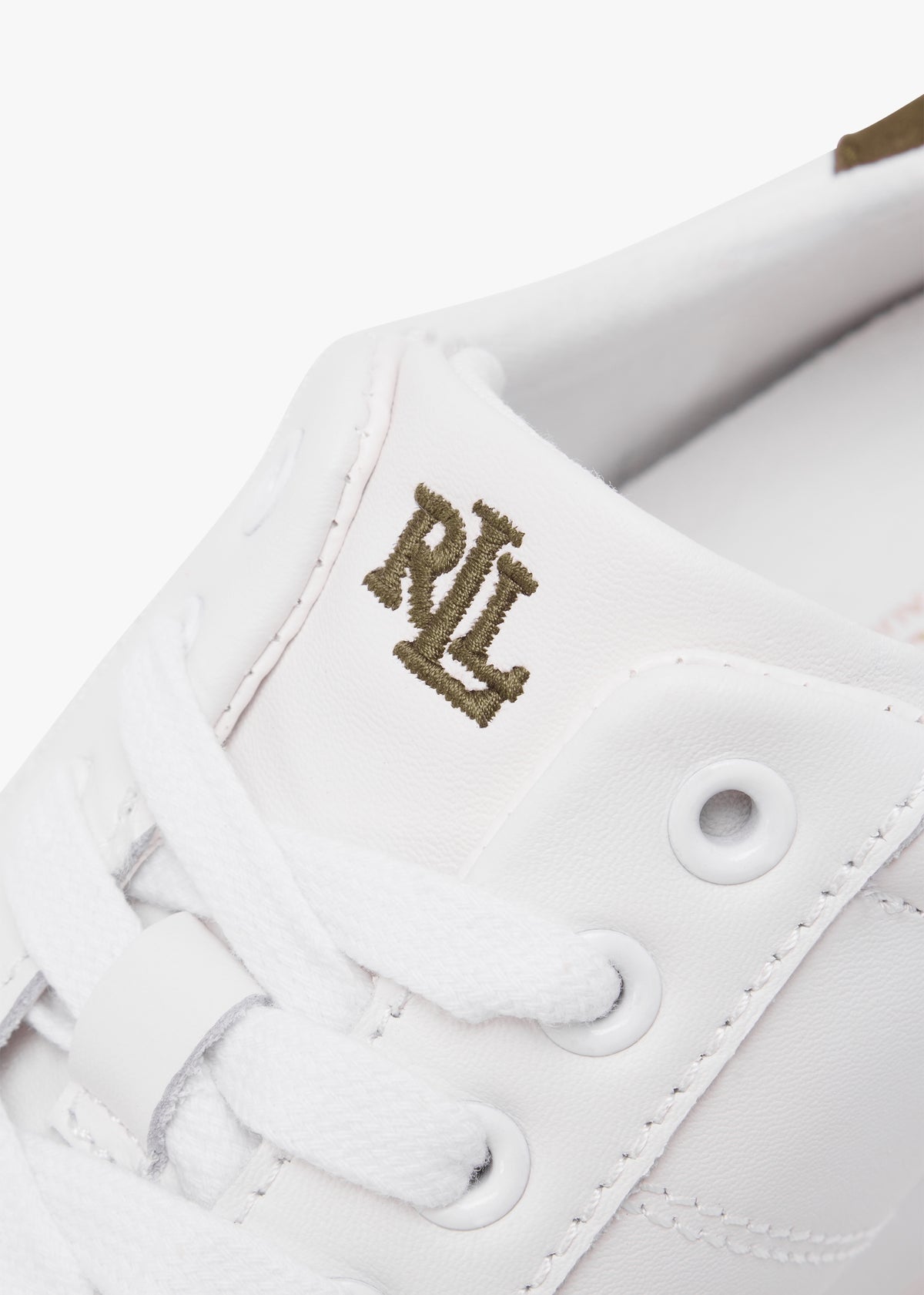 Angeline IV White & Green Leather Trainers