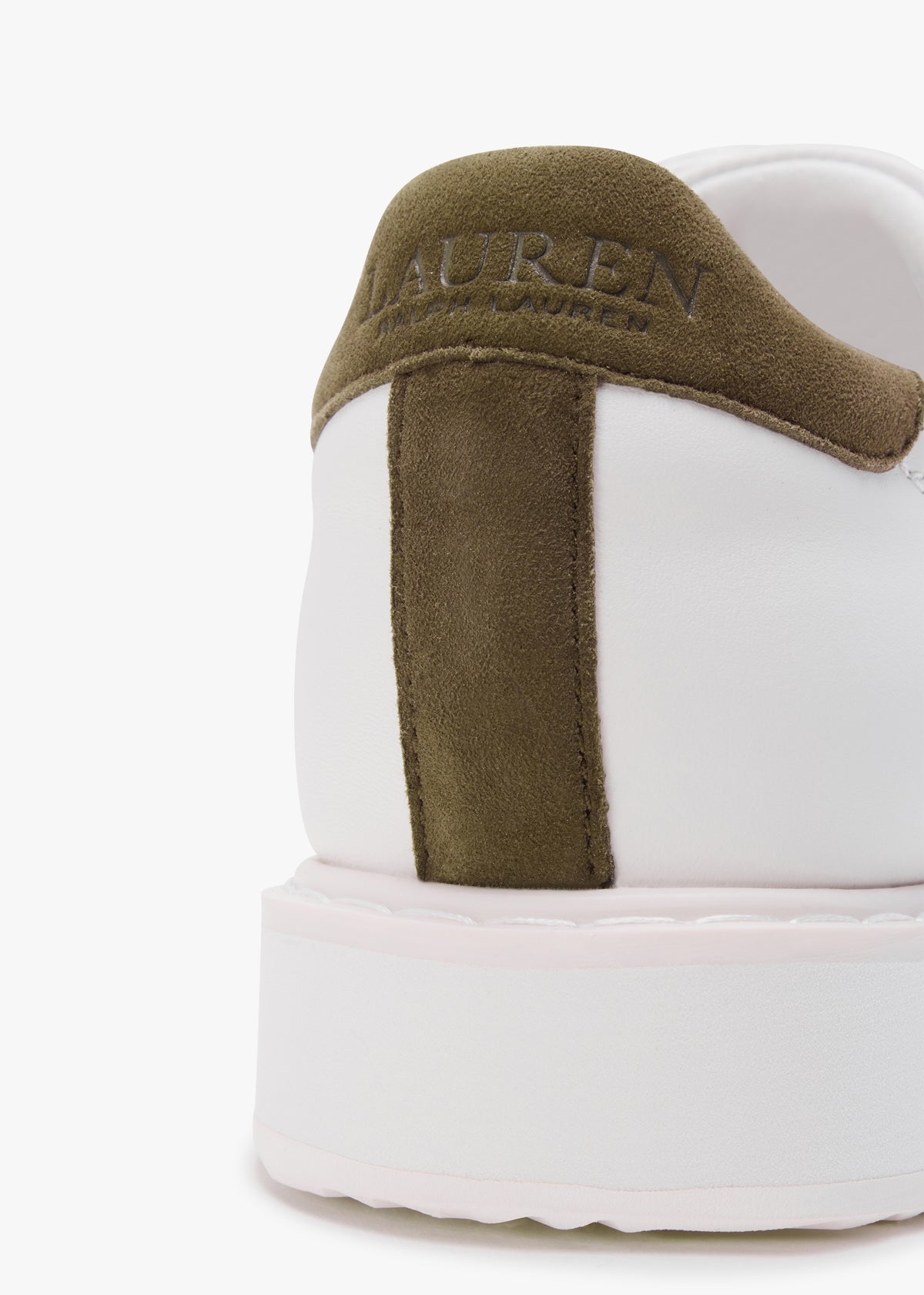 Angeline IV White & Green Leather Trainers