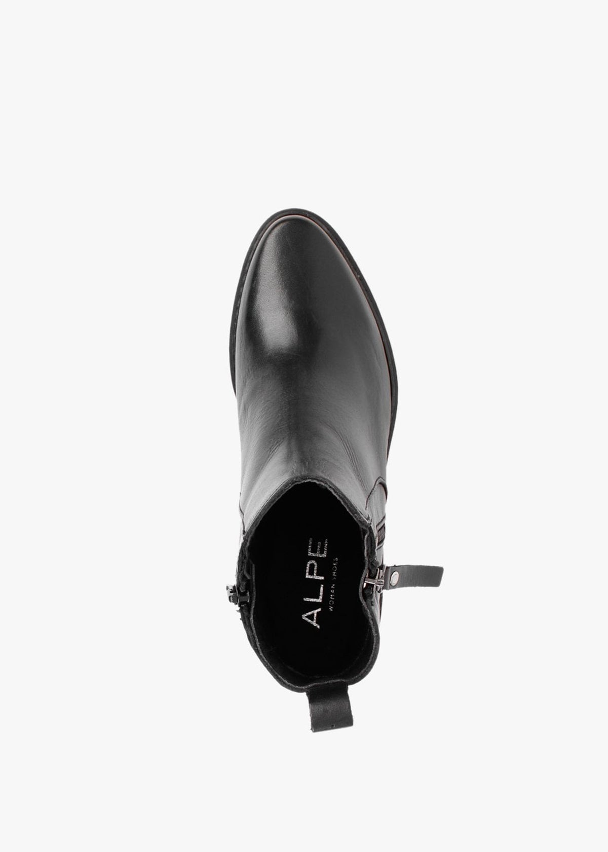 Galette Black Leather Ankle Boots