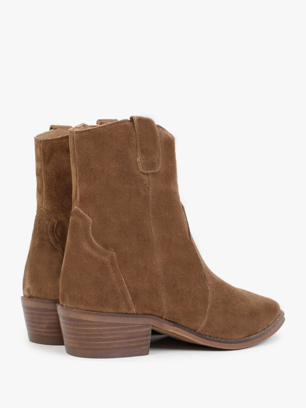 Lunette Tan Suede Cowboy Boots