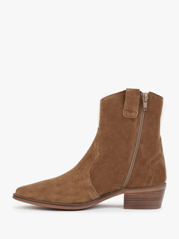 Lunette Tan Suede Cowboy Boots