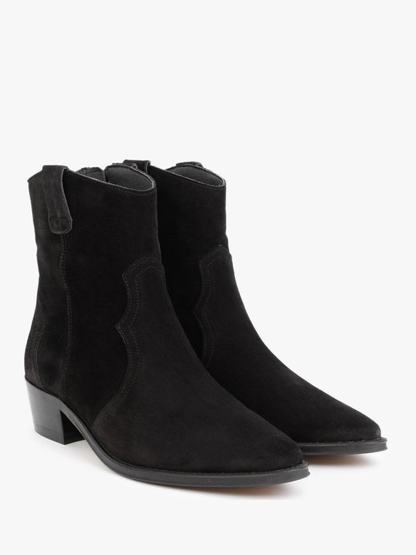 Lunette Black Suede Cowboy Boots