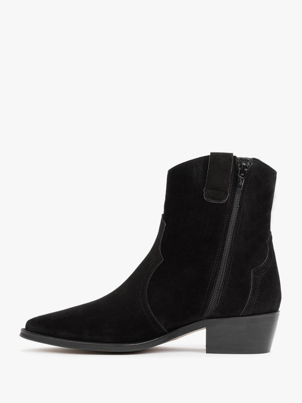 Lunette Black Suede Cowboy Boots
