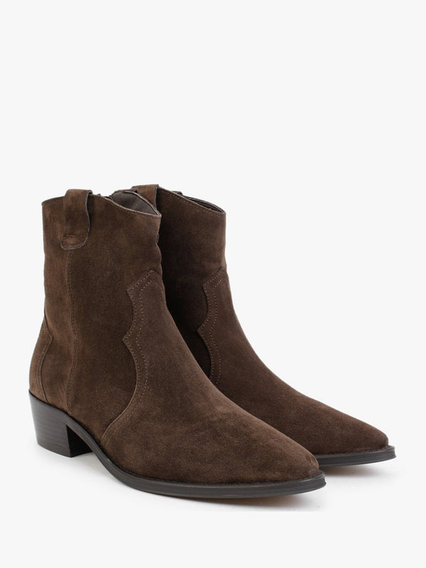 Lunette Brown Suede Cowboy Boots