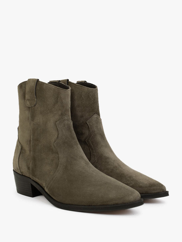 Lunette Khaki Suede Cowboy Boots
