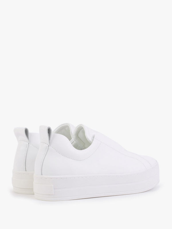Slippy White Leather Laceless Trainers