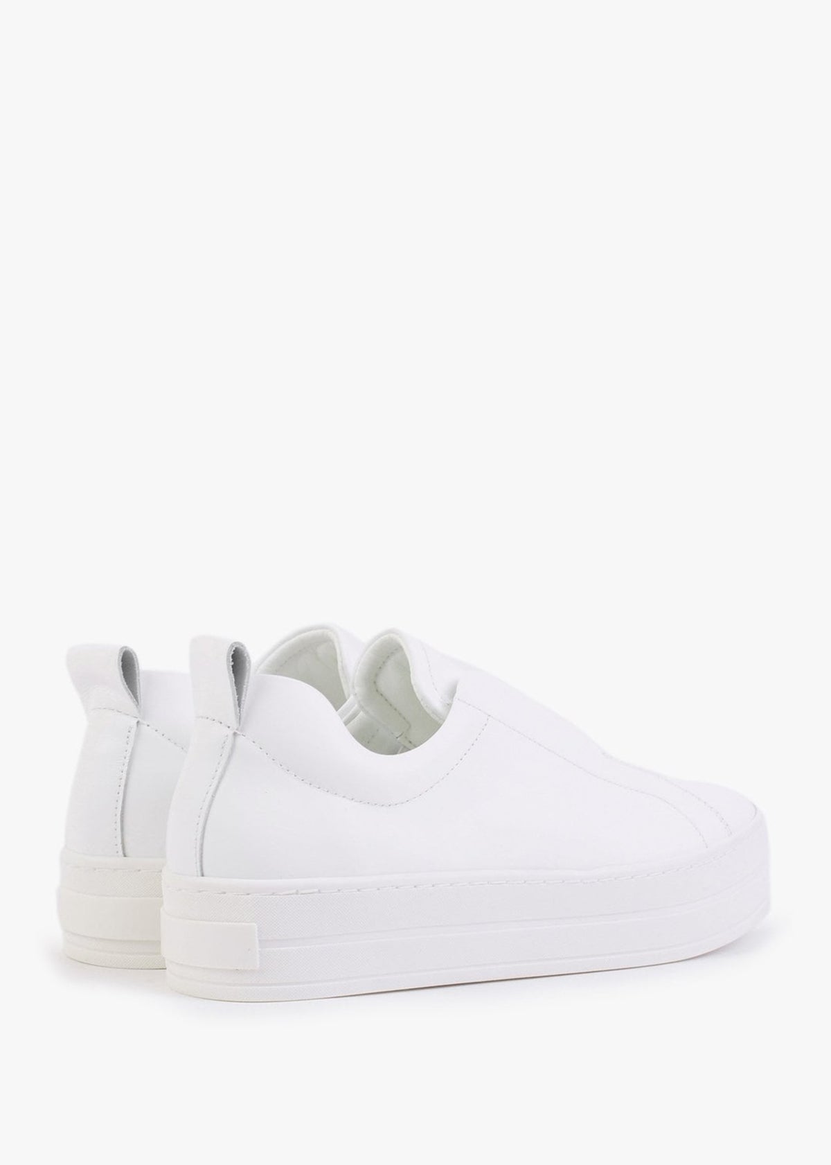 Slippy White Leather Laceless Trainers