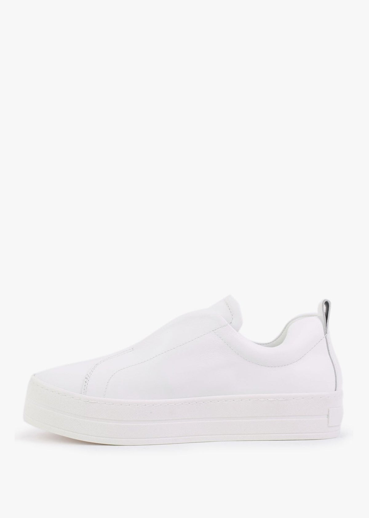 Slippy White Leather Laceless Trainers
