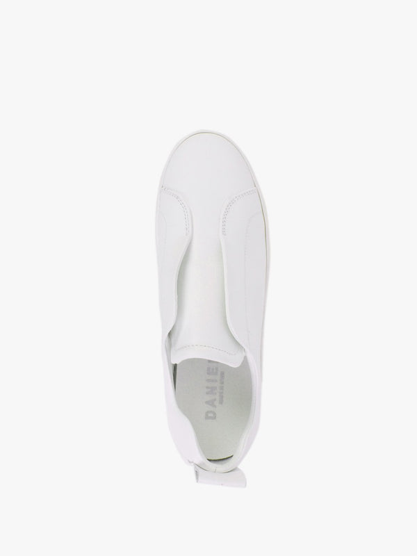 Slippy White Leather Laceless Trainers