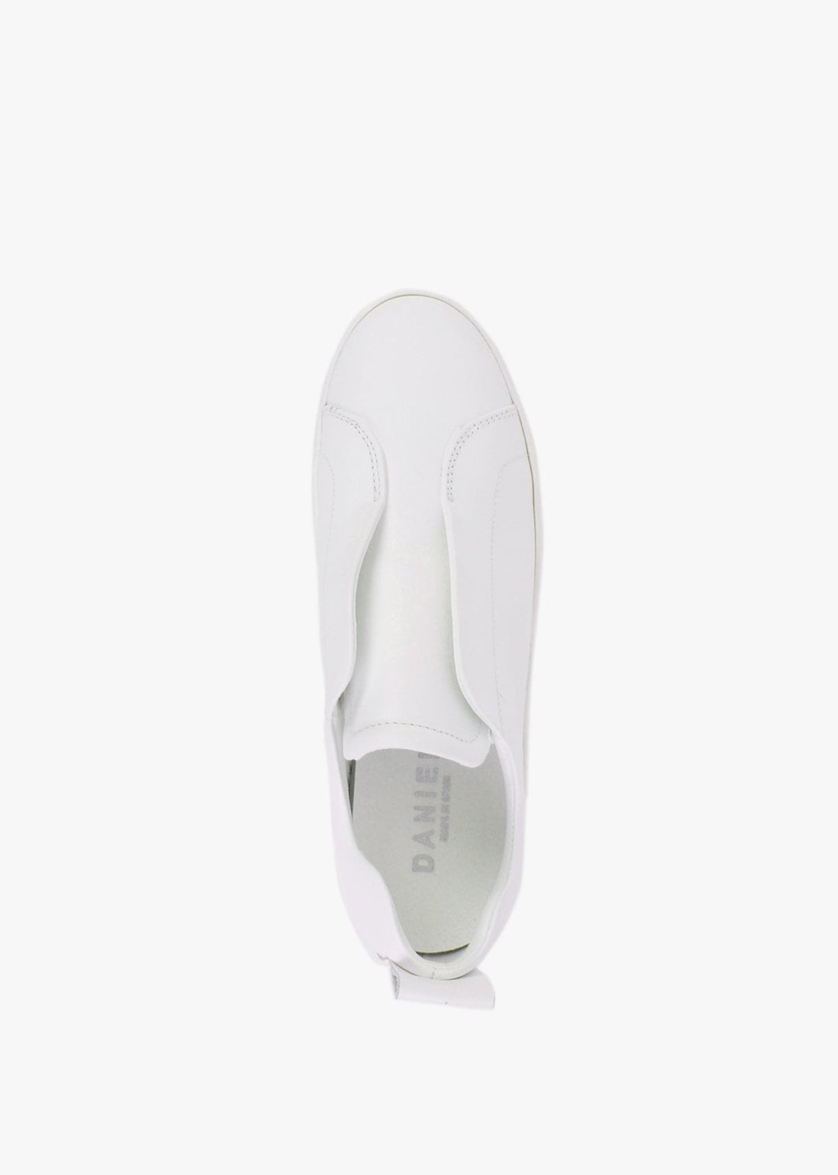 Slippy White Leather Laceless Trainers