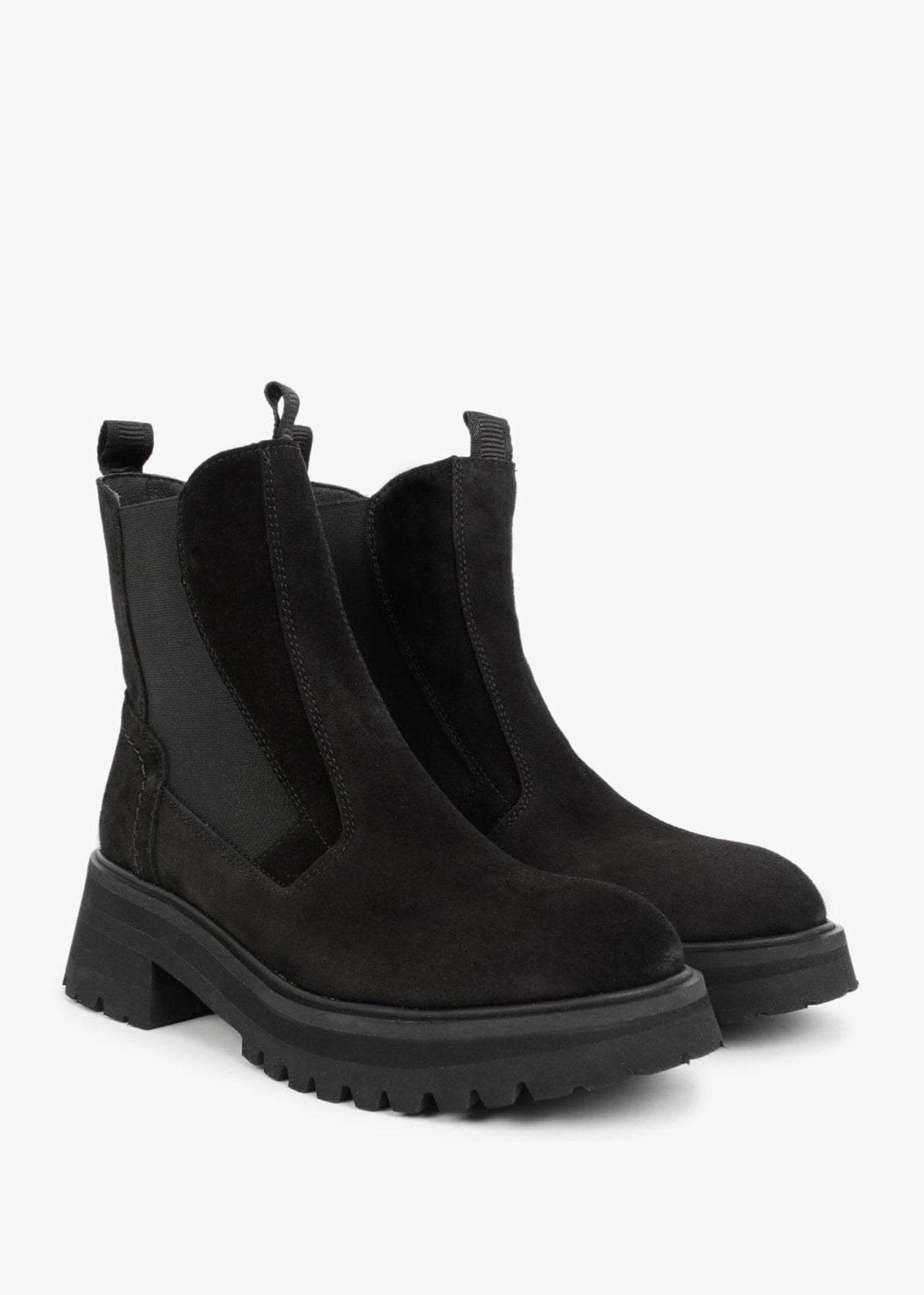 Taro Black Suede Combat Boots