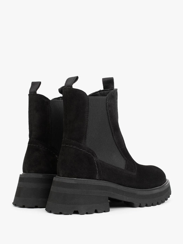 Taro Black Suede Combat Boots