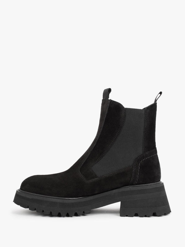 Taro Black Suede Combat Boots