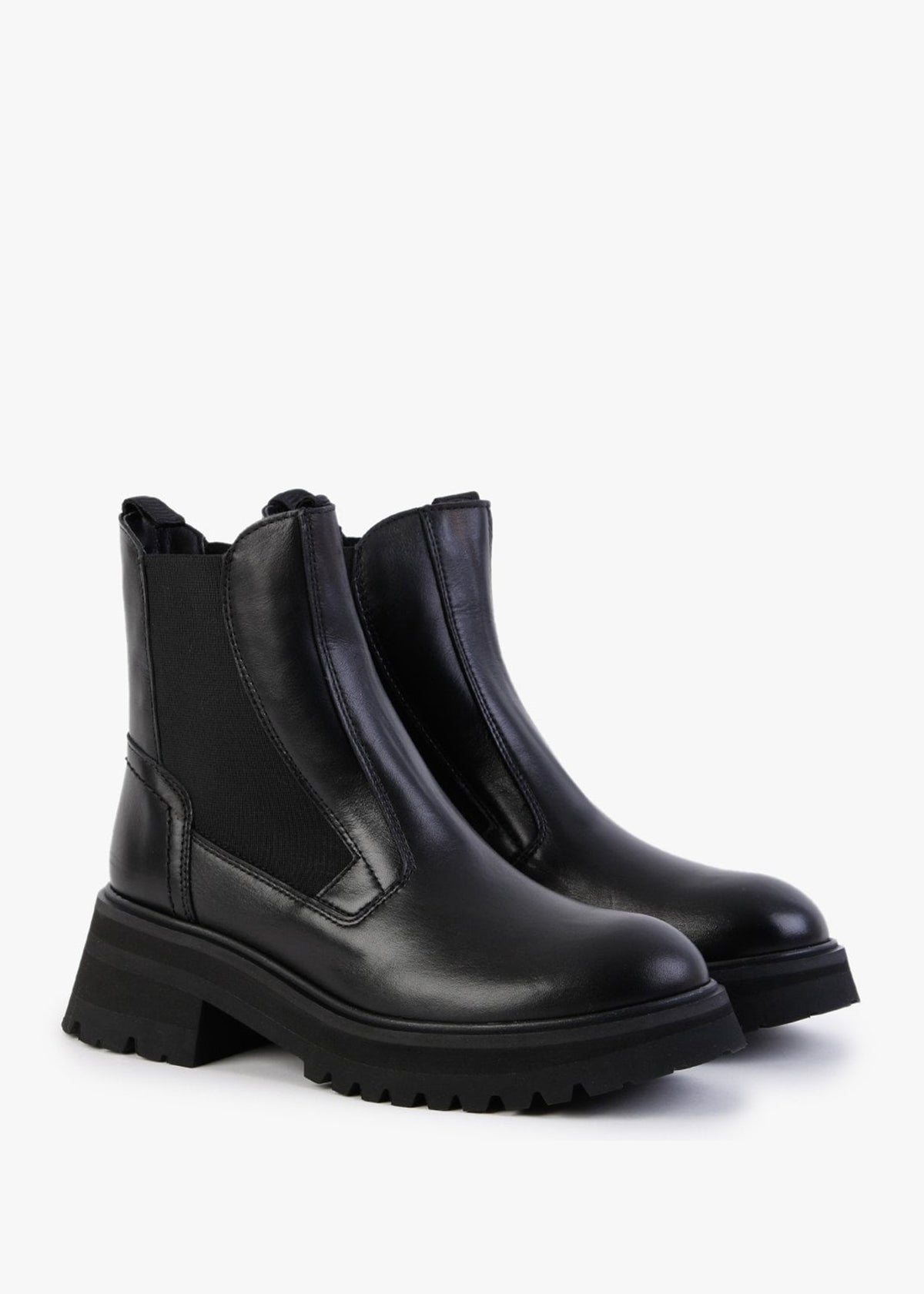 Taro Black Leather Combat Boots