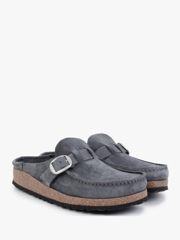 Buckley Navy Suede Backless Moccasins
