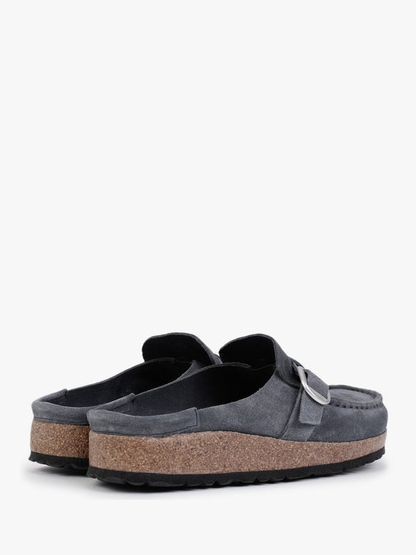 Buckley Navy Suede Backless Moccasins