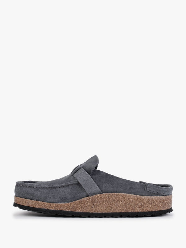 Buckley Navy Suede Backless Moccasins