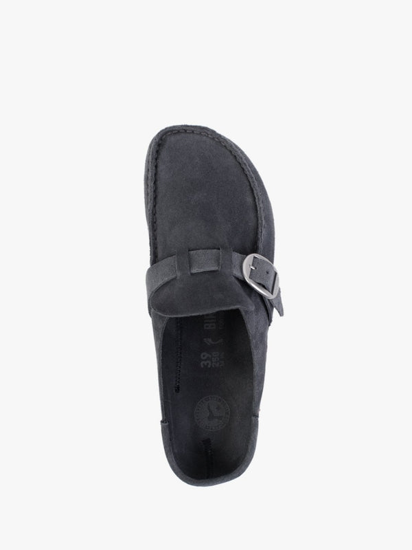 Buckley Navy Suede Backless Moccasins