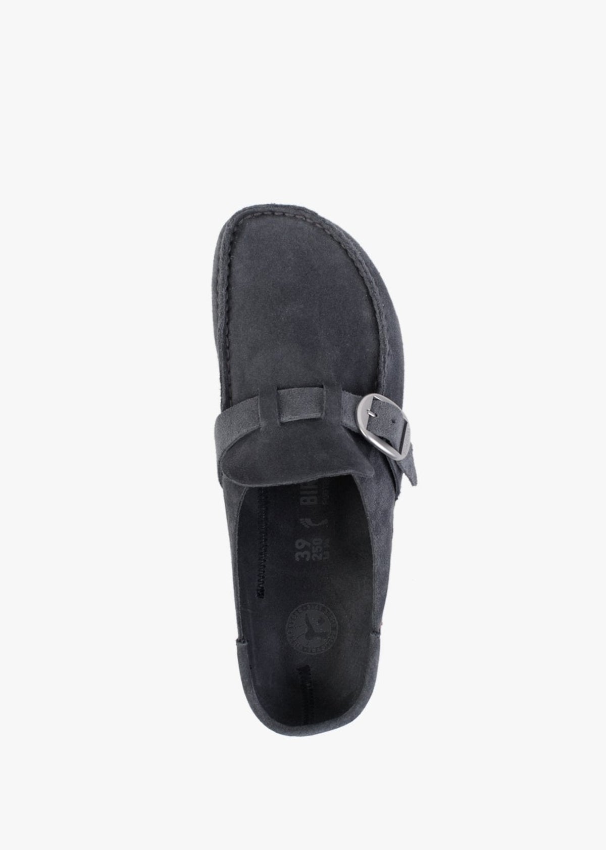 Buckley Navy Suede Backless Moccasins
