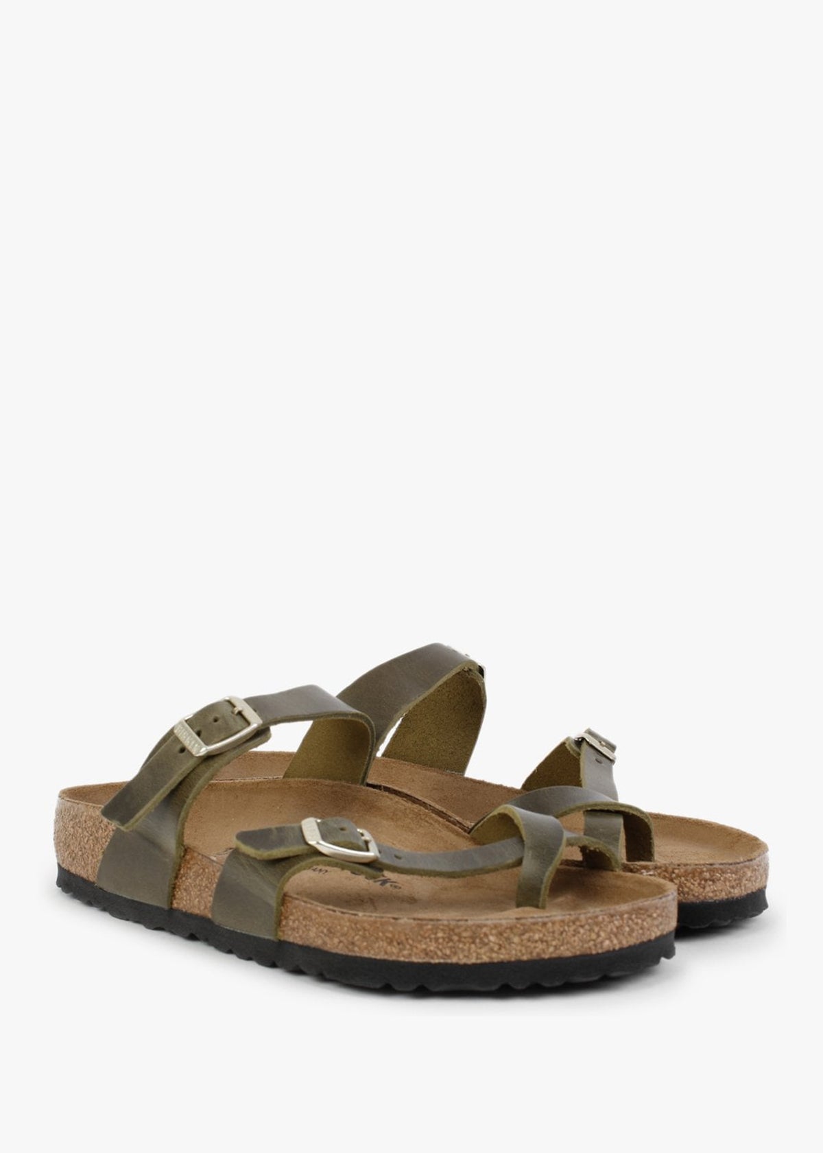 Mayari Olive Oiled Leather Thong Sandals