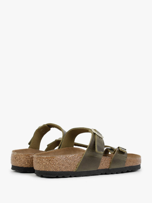 Mayari Olive Oiled Leather Thong Sandals
