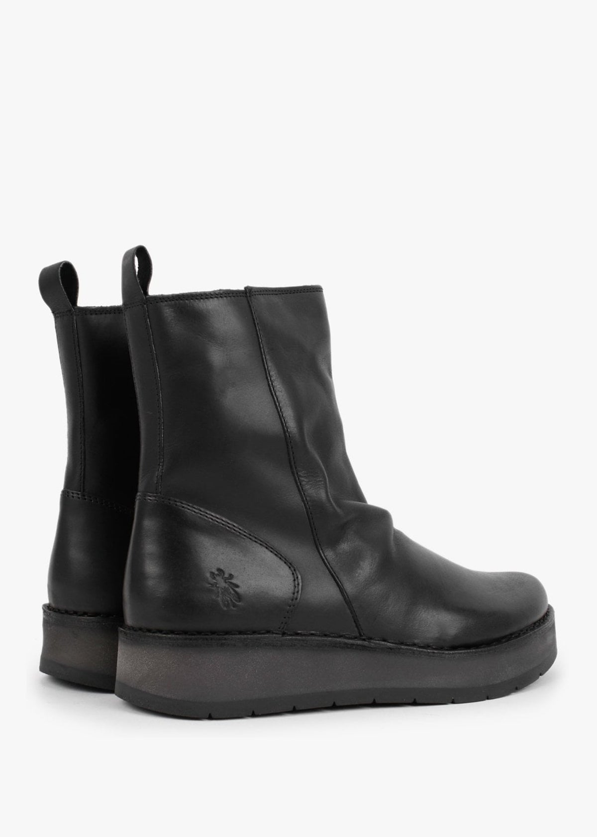 Reno Black Leather Ankle Boots