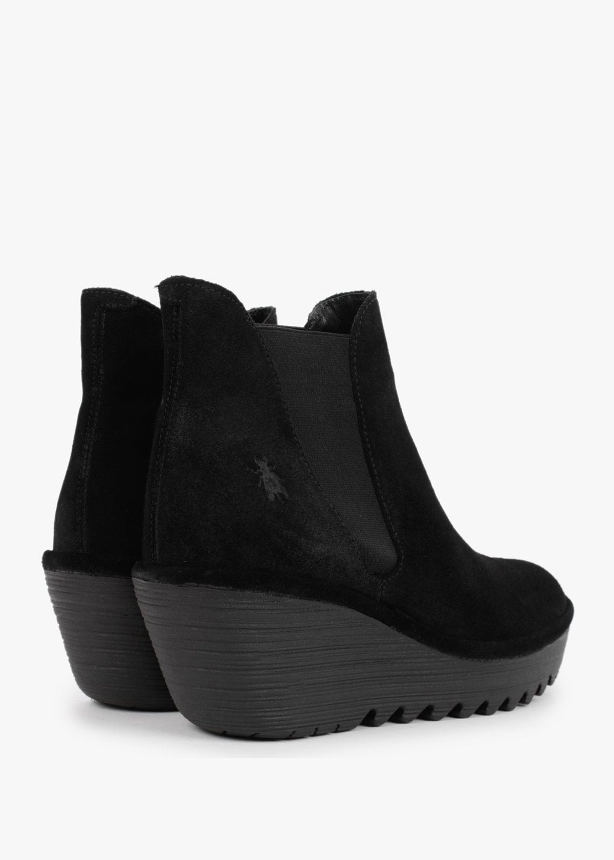 Woss Black Suede Wedge Ankle Boots