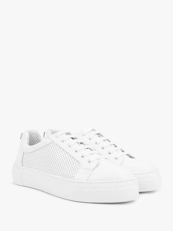 Puddy White Leather Studded Trainers