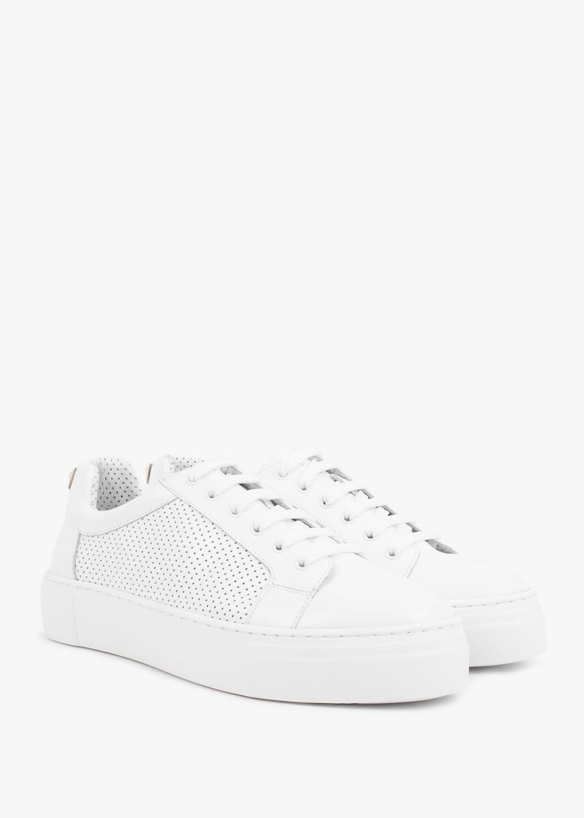 Puddy White Leather Studded Trainers