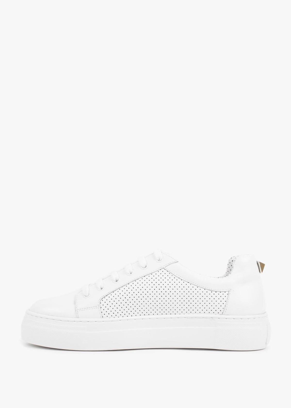 Puddy White Leather Studded Trainers