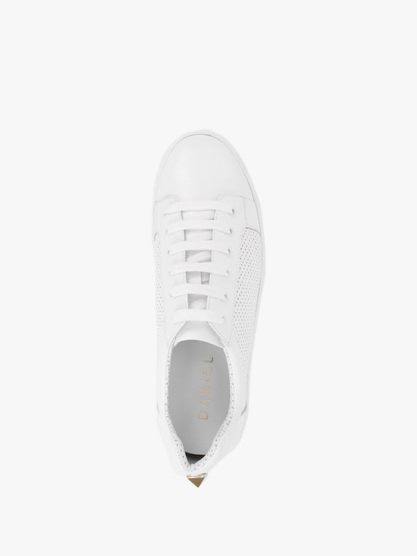 Puddy White Leather Studded Trainers
