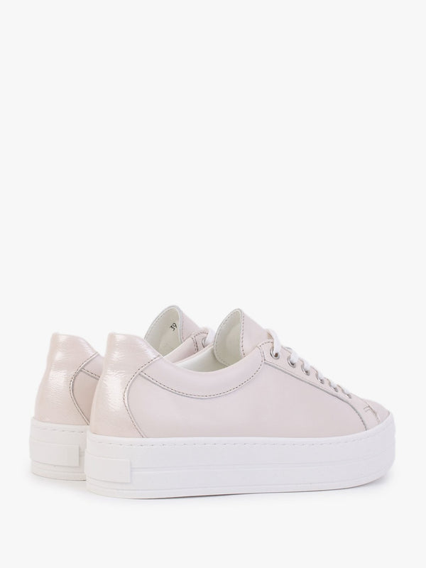 Suri II Pink Leather Patent Trim Flatform Trainers