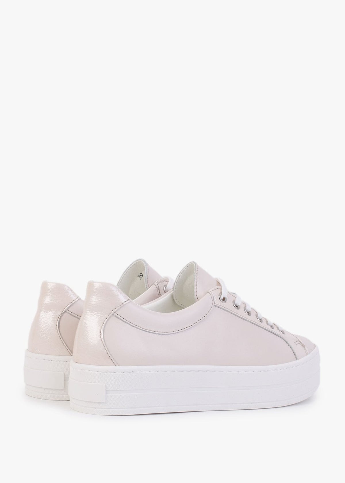 Suri II Pink Leather Patent Trim Flatform Trainers