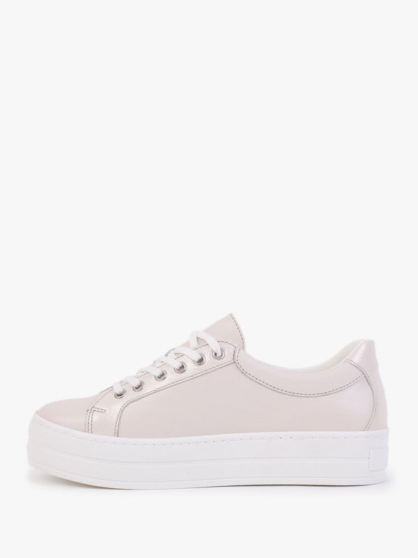 Suri II Pink Leather Patent Trim Flatform Trainers
