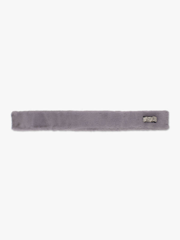 Grey Faux Fur Embellished Collar