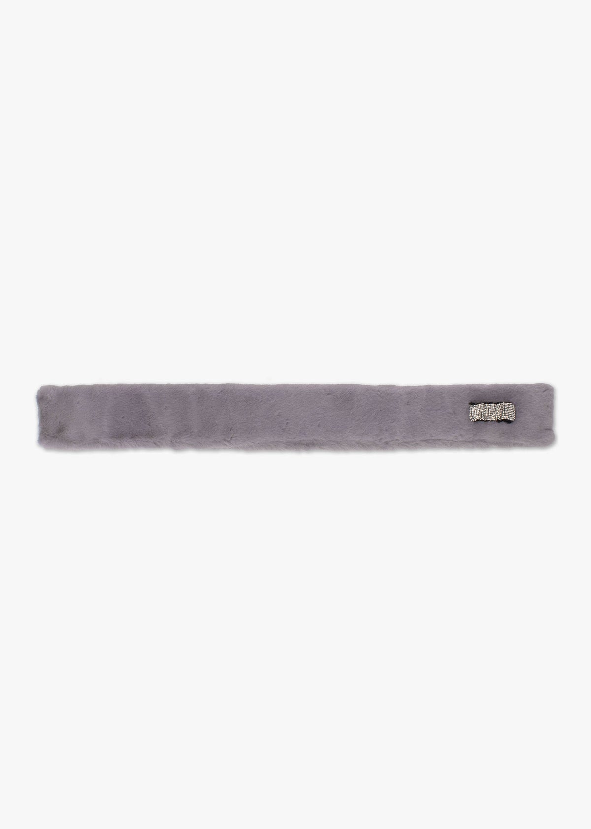 Grey Faux Fur Embellished Collar