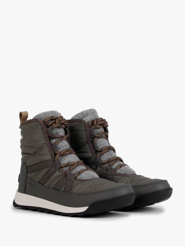 Whitney II Stone Green Black Nylon Short Lace Ankle Boots
