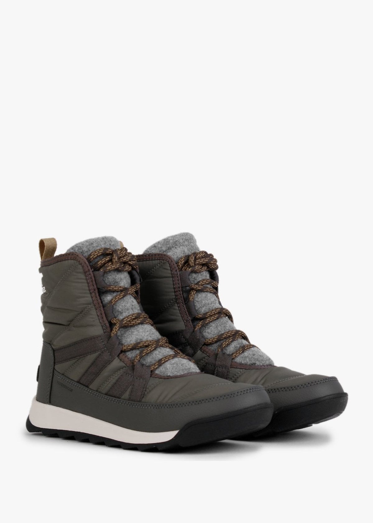 Whitney II Stone Green Black Nylon Short Lace Ankle Boots