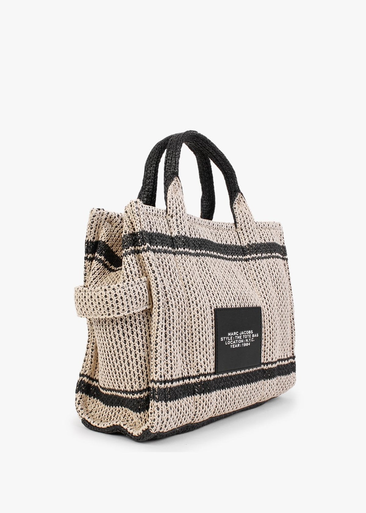 The Small Jacquard Natural Woven Tote Bag