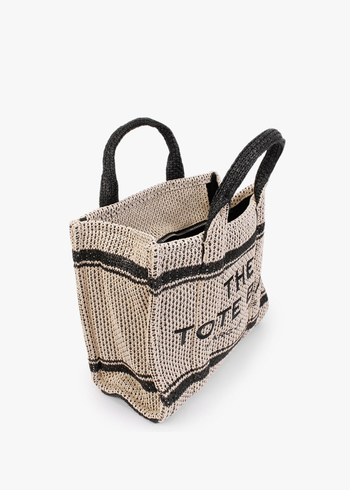 The Small Jacquard Natural Woven Tote Bag