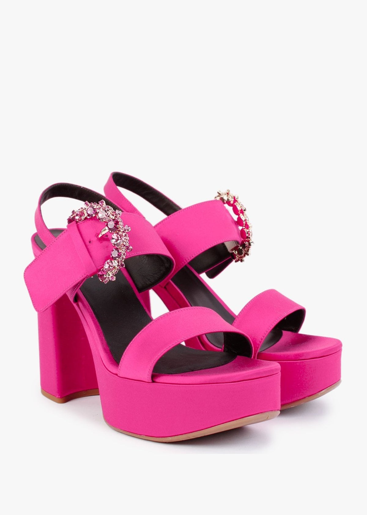 Tock Fuchsia Embellished Platform Heeled Sandals
