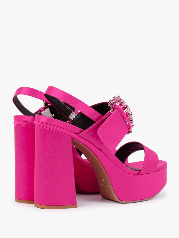 Tock Fuchsia Embellished Platform Heeled Sandals