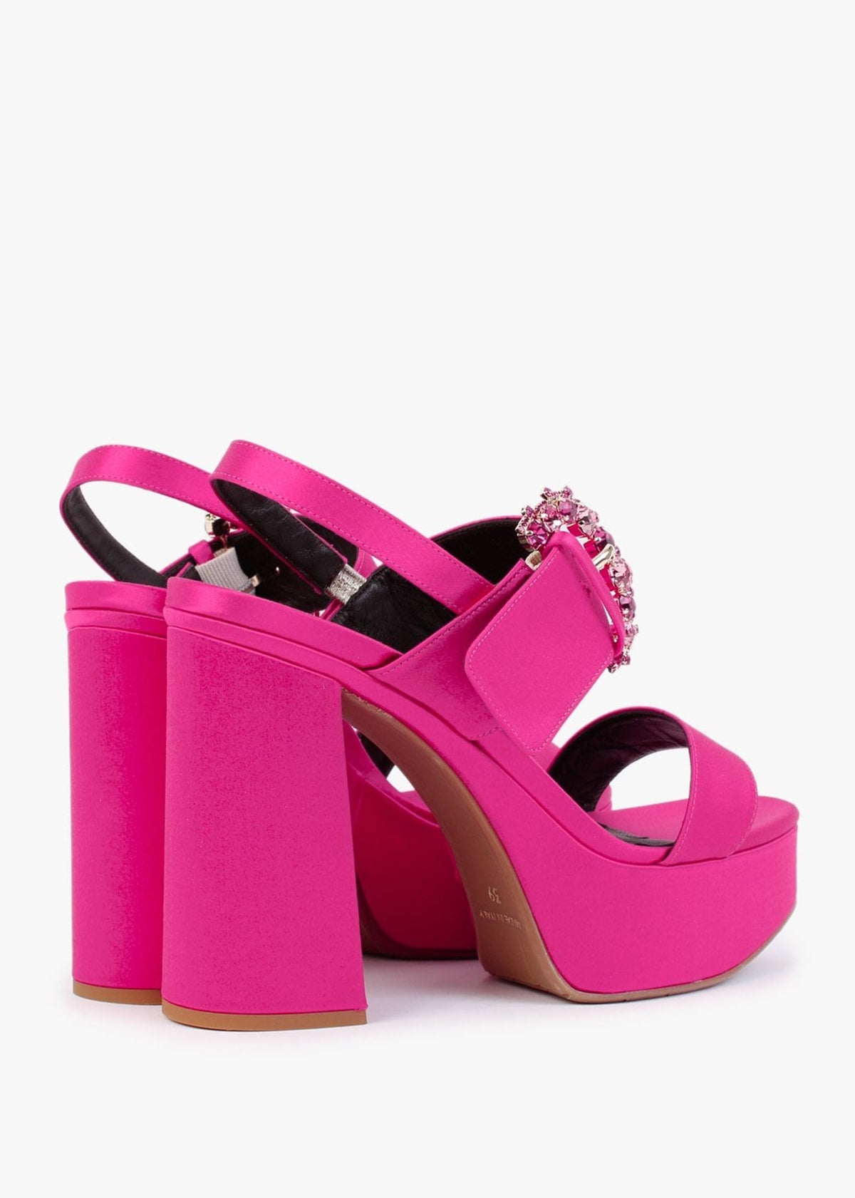 Tock Fuchsia Embellished Platform Heeled Sandals