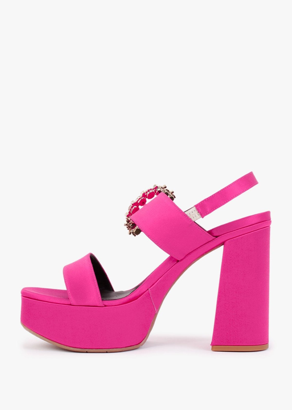 Tock Fuchsia Embellished Platform Heeled Sandals