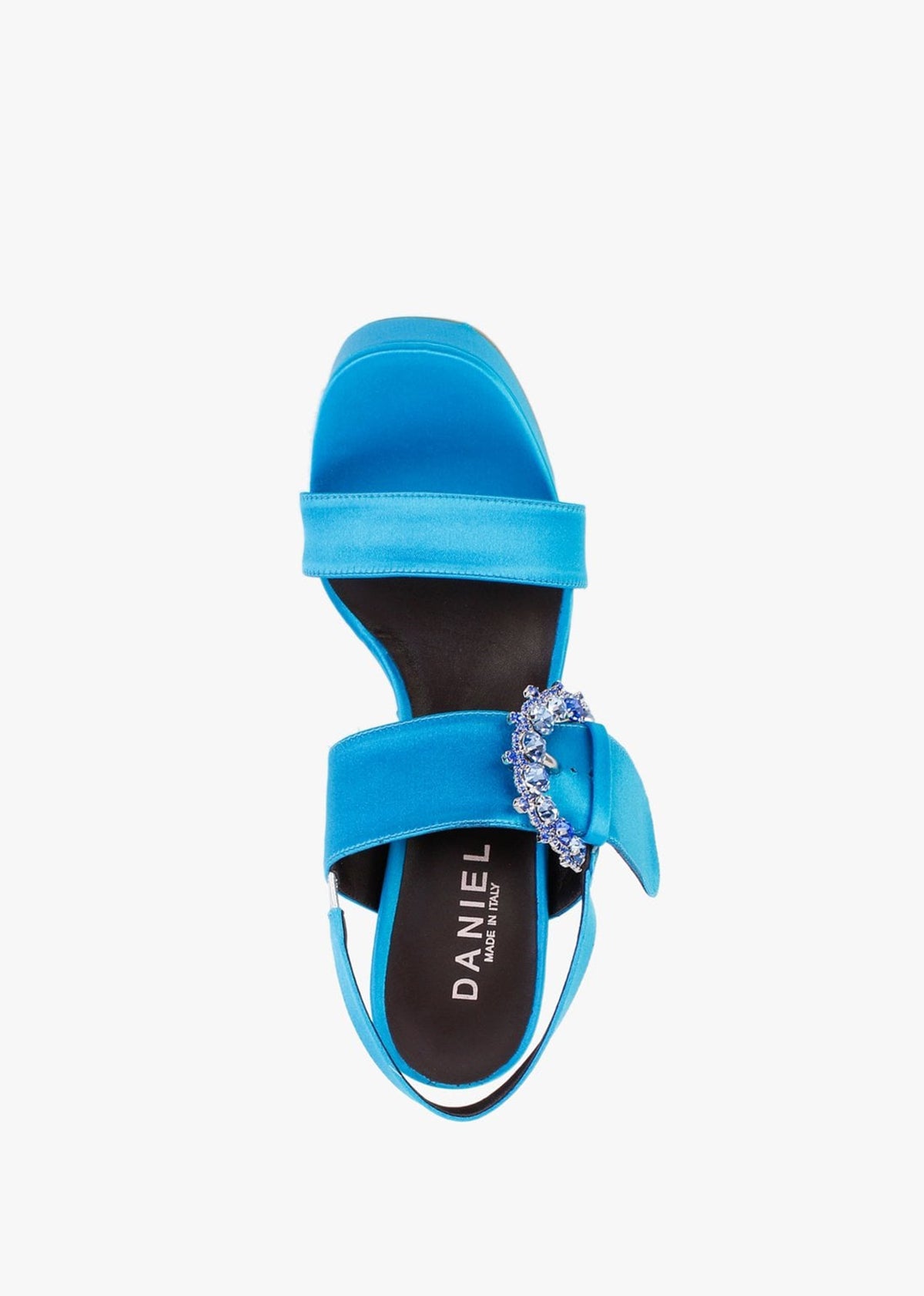 Tock Blue Embellished Platform Heeled Sandals