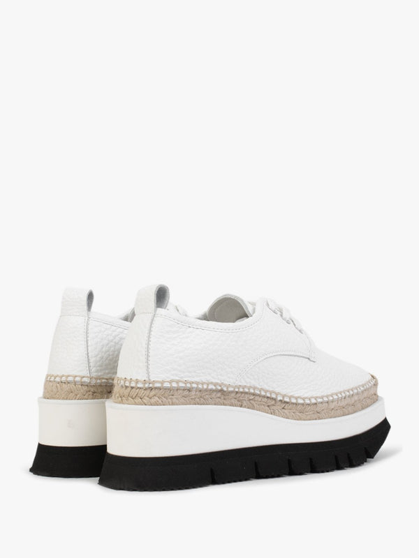 Foxglove White Leather Chunky Flatform Shoes