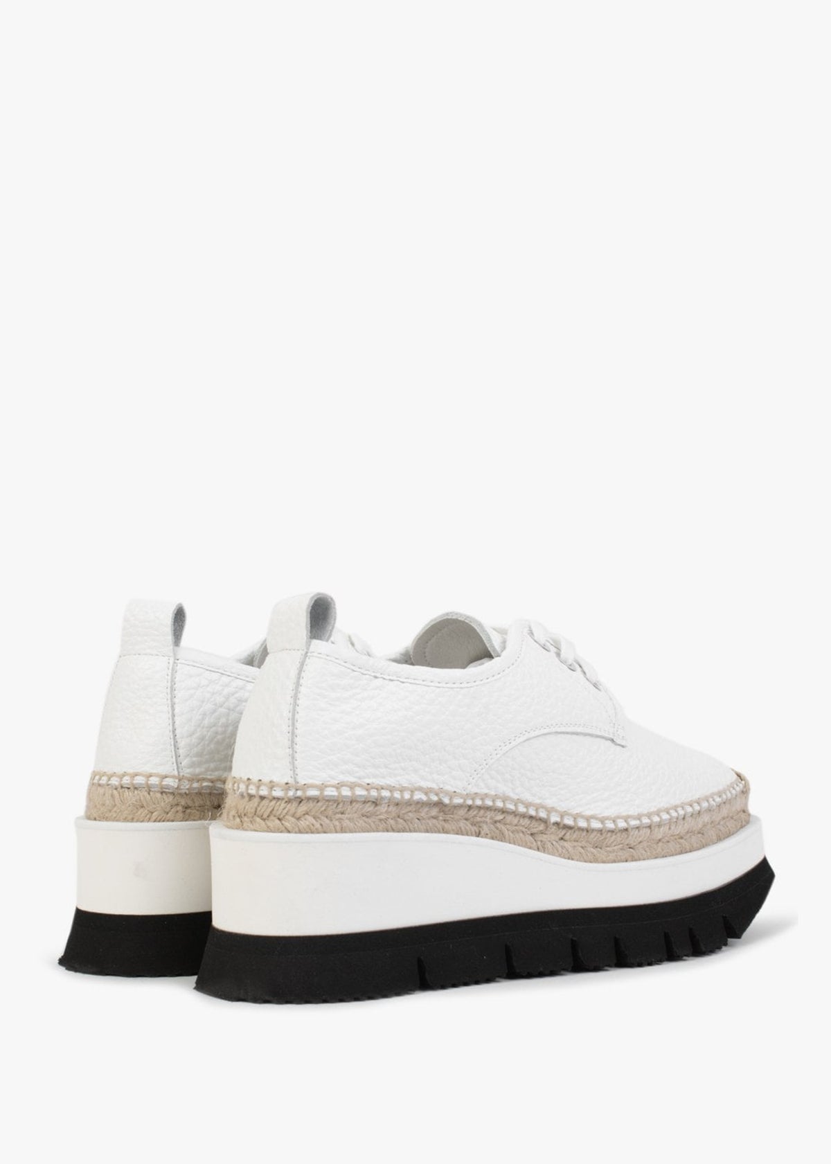 Foxglove White Leather Chunky Flatform Shoes