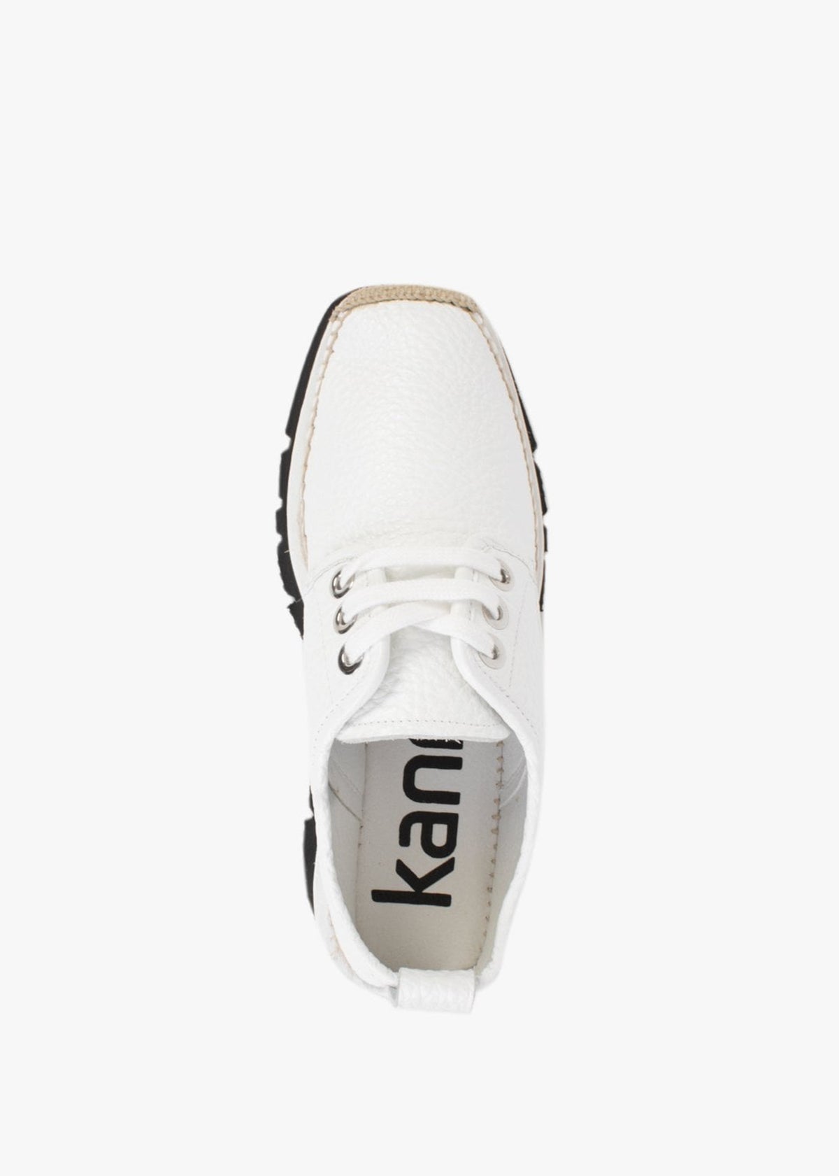 Foxglove White Leather Chunky Flatform Shoes