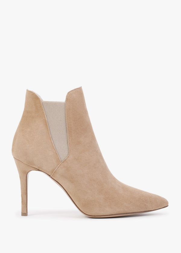 Adril Light Beige Suede Ankle Boots